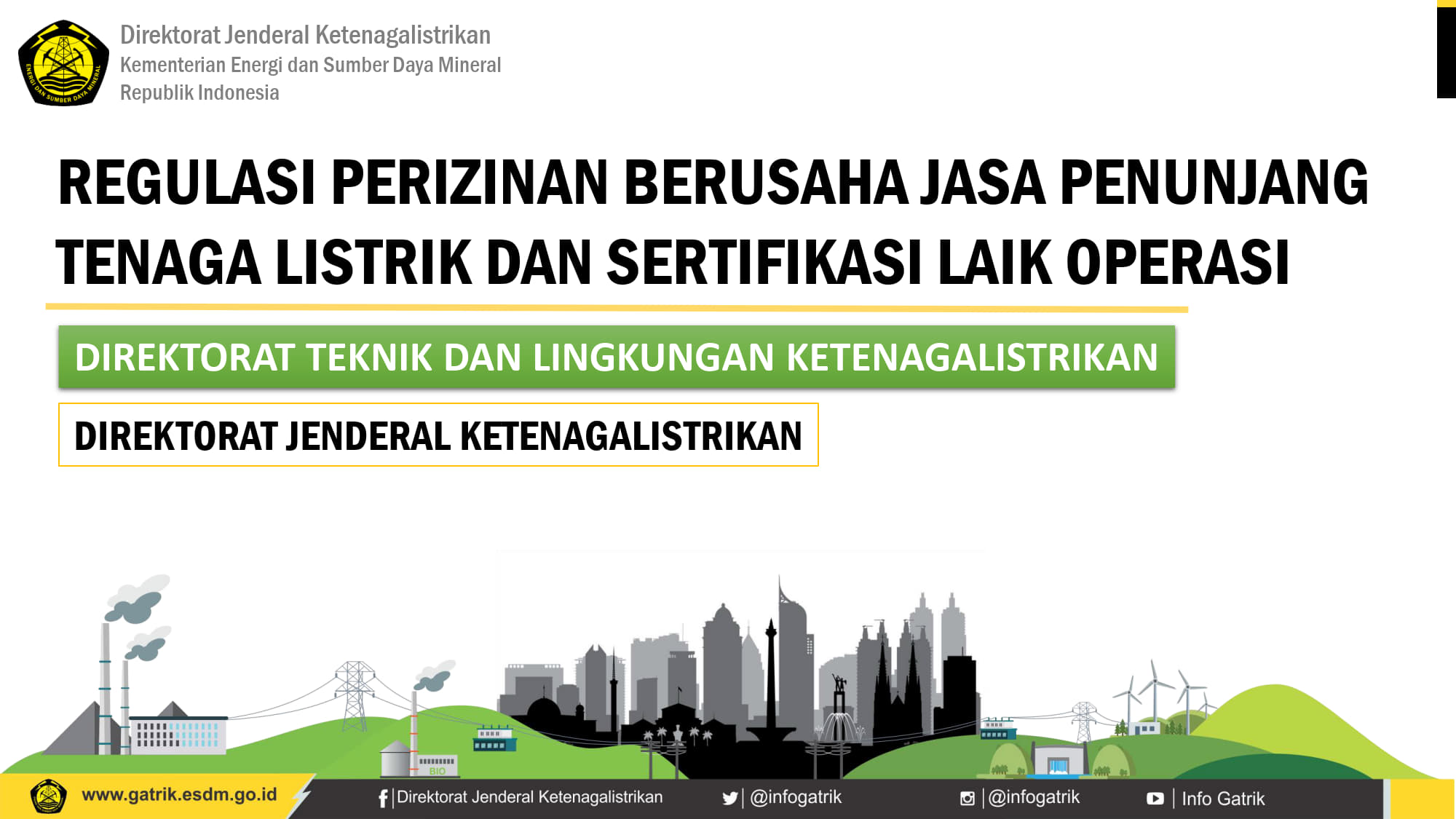 Regulasi Perizinan Berusaha Jasa Penunjang Tenaga Listrik